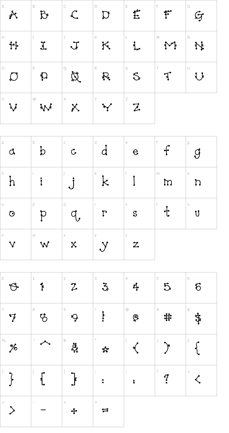 Character Map Dj Bowtie Font