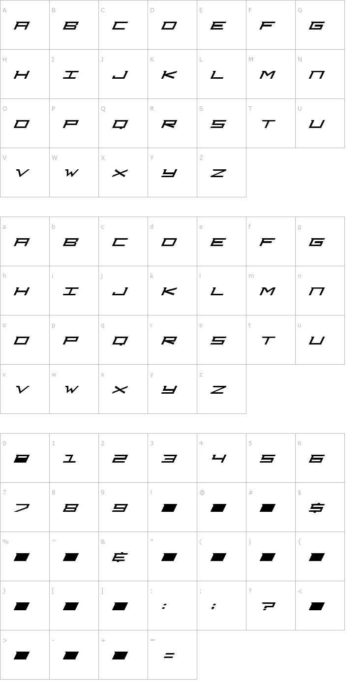 Character Map Dj Courageous Font