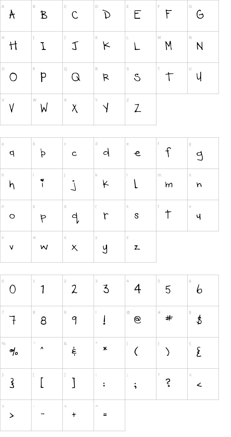 Character Map DJB Heart Of Dixi Font