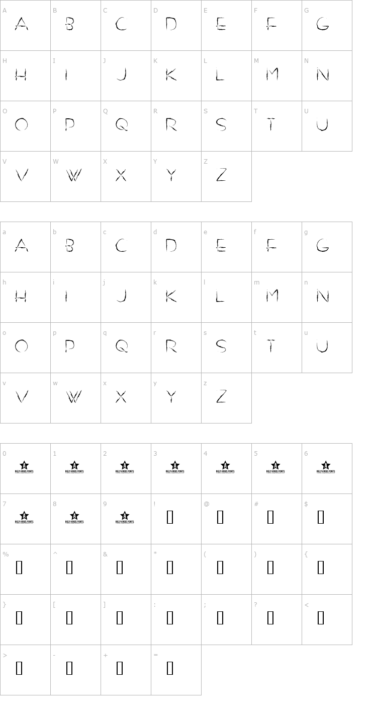 Character Map Do Not Exist Font