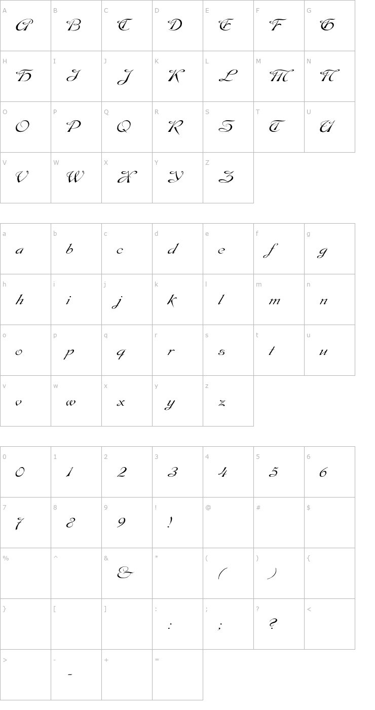 Character Map Dobkin Wd Plain Font