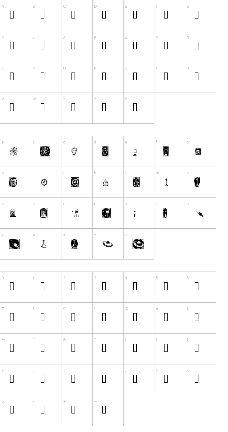 Character Map Doc Nimbus Bats Font