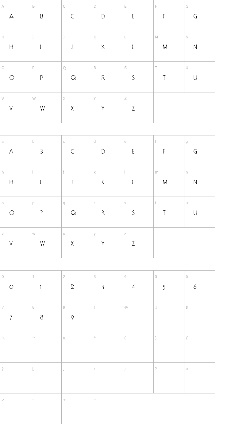 Character Map doctorBob OTF Font