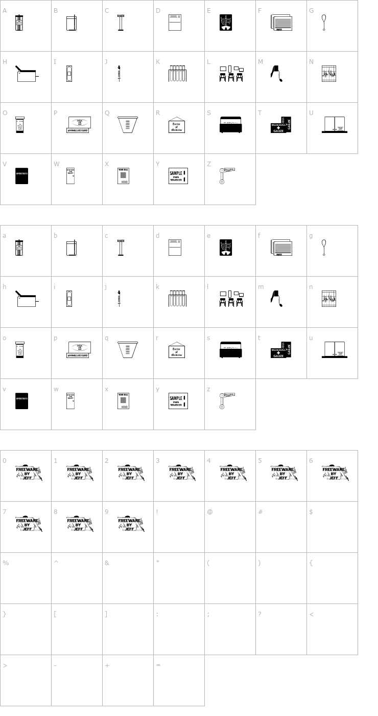 Character Map Doctor's Dings JL Font