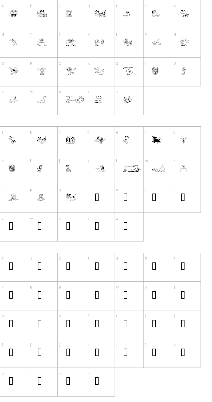 Character Map Doggon Font