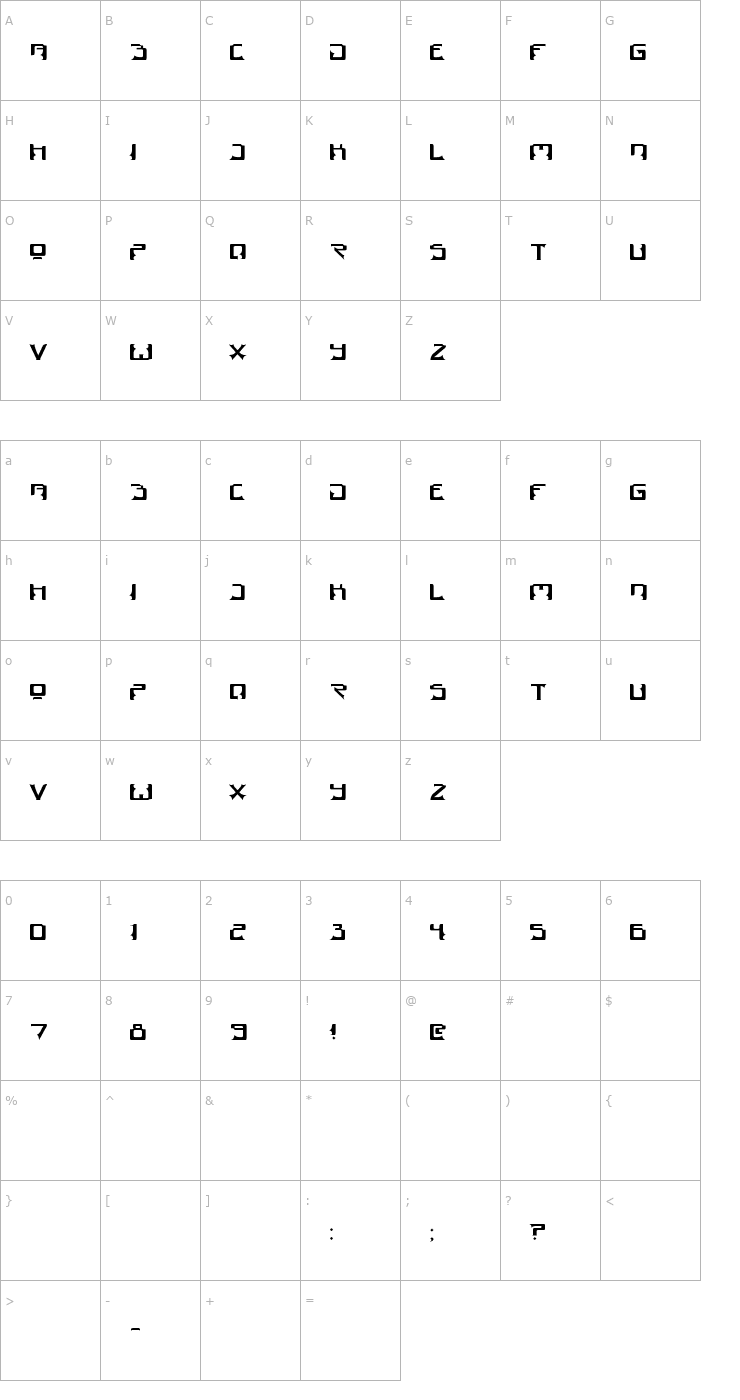 Character Map Dogma Font