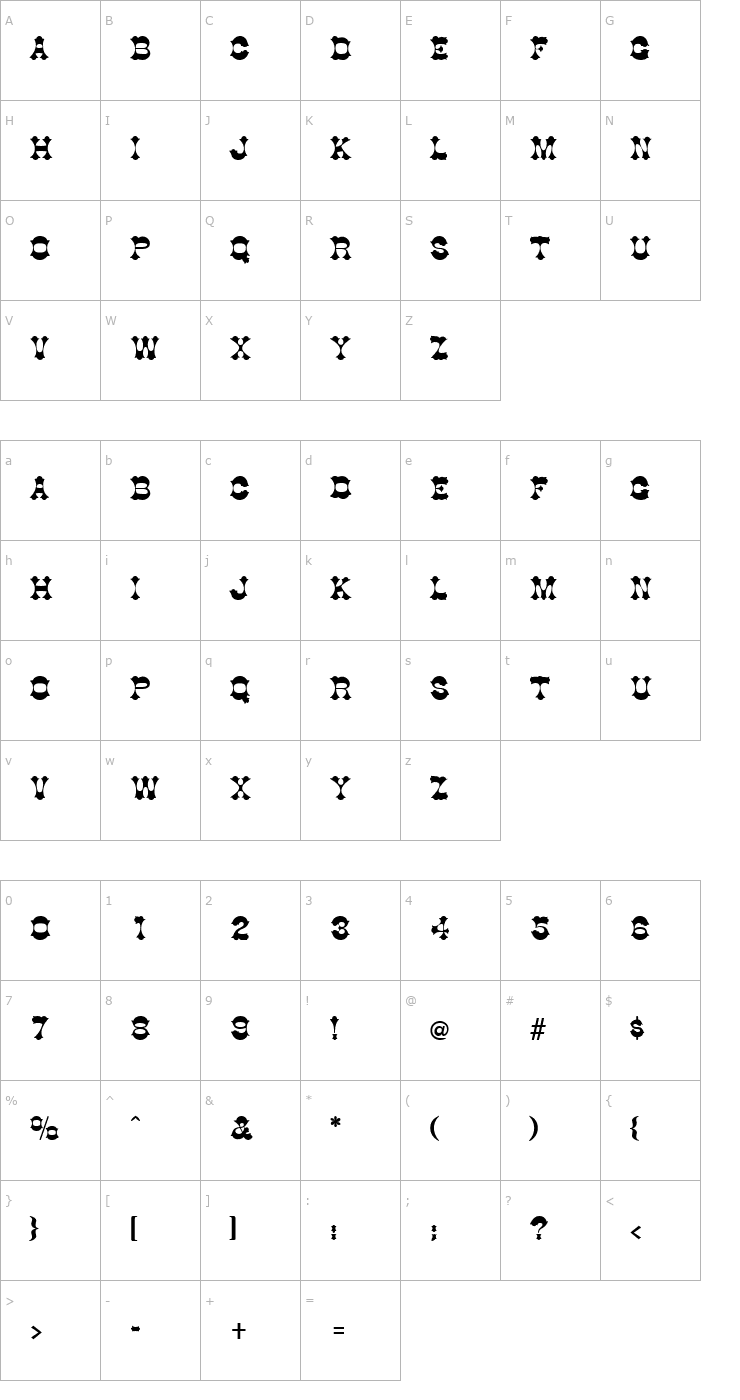 Character Map Dogwood Regular Font