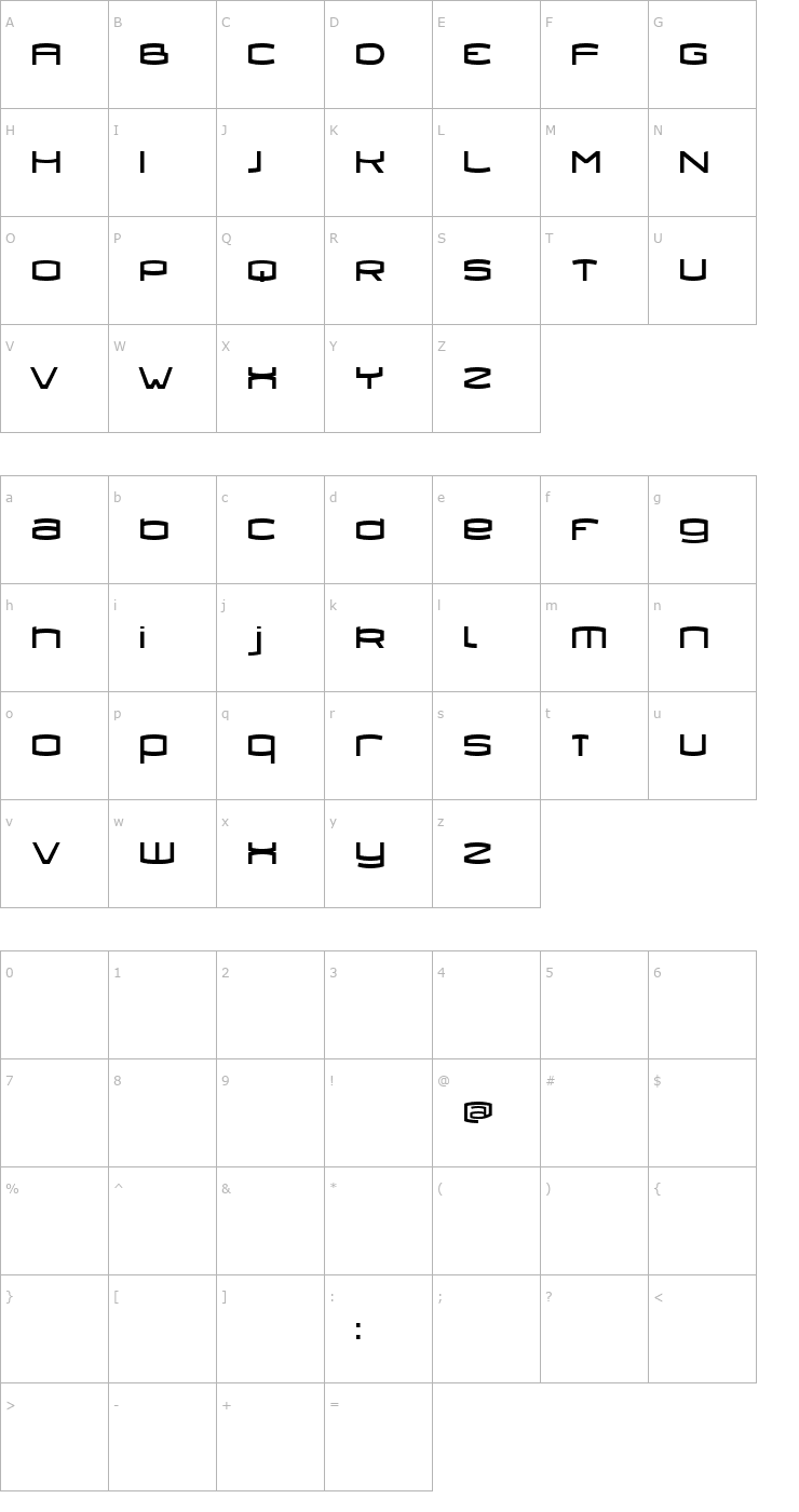 Character Map Dollis Font