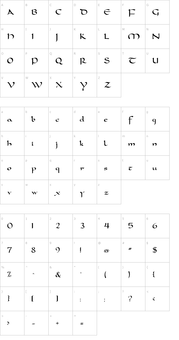 Character Map Dolmen Font