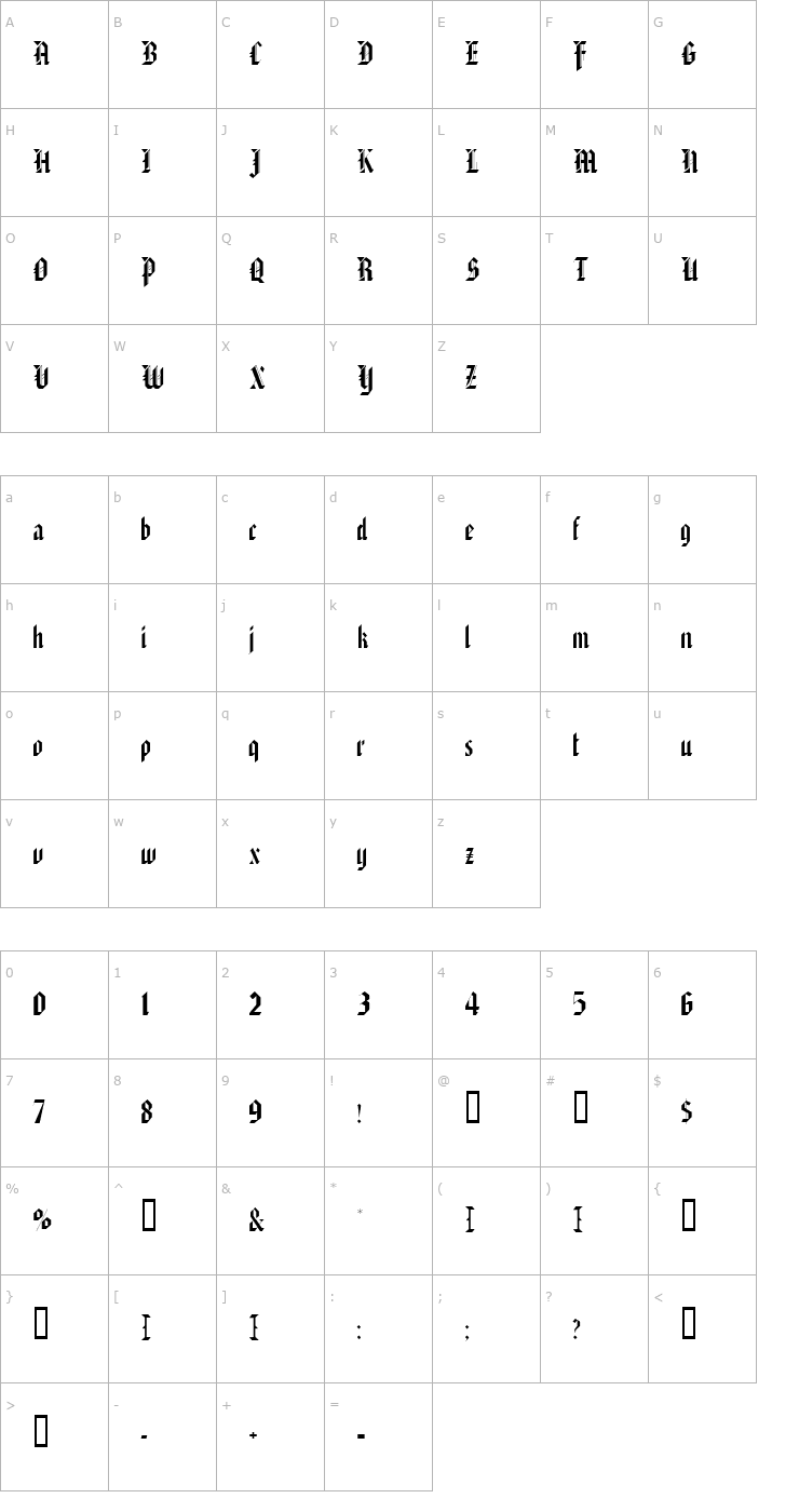 Character Map DomesticText Font