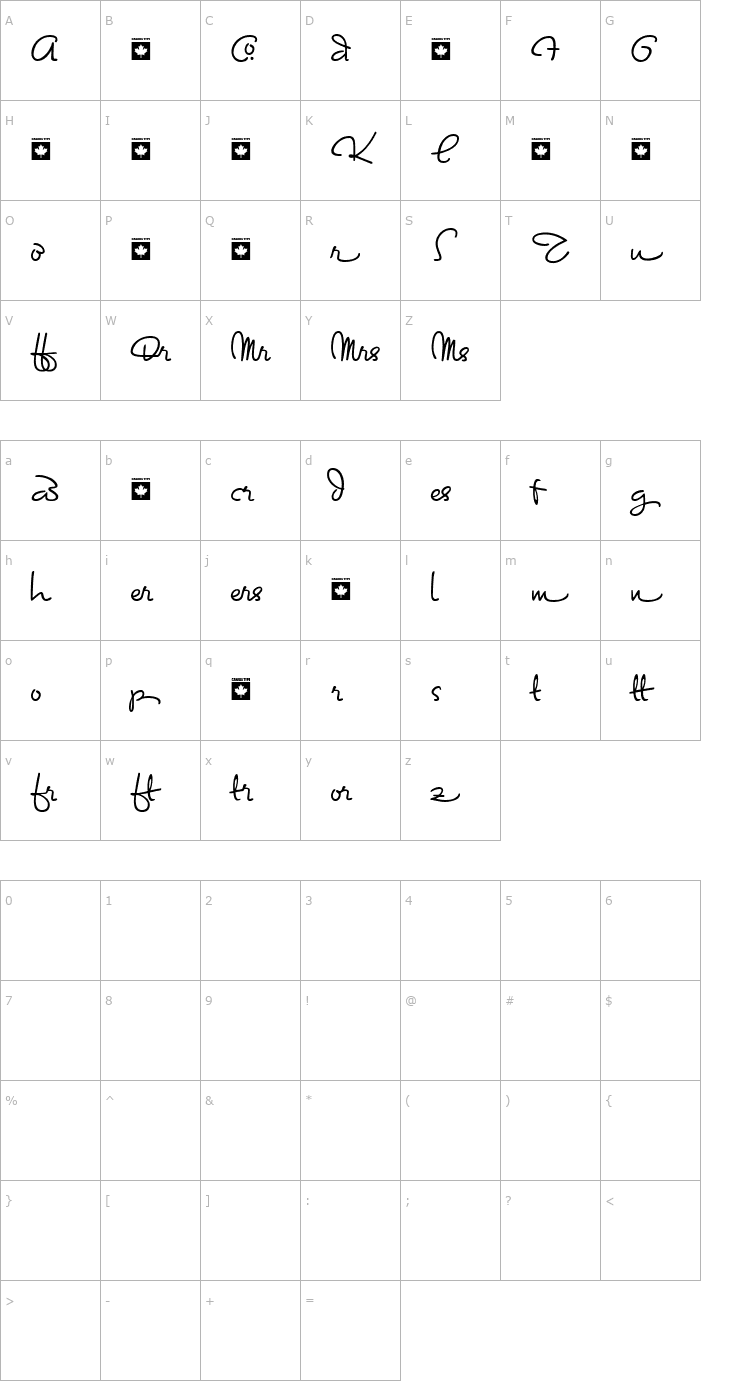 Character Map Dominique Alt Font