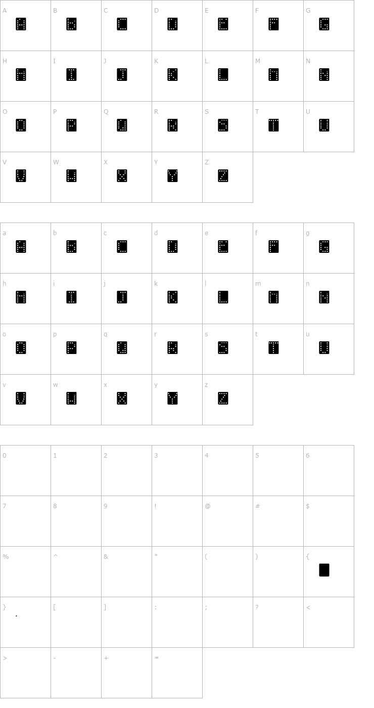 Character Map Domino-Effect-Normal Font