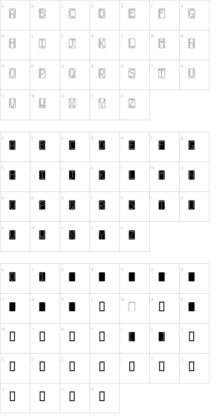 Character Map Domino normal Font