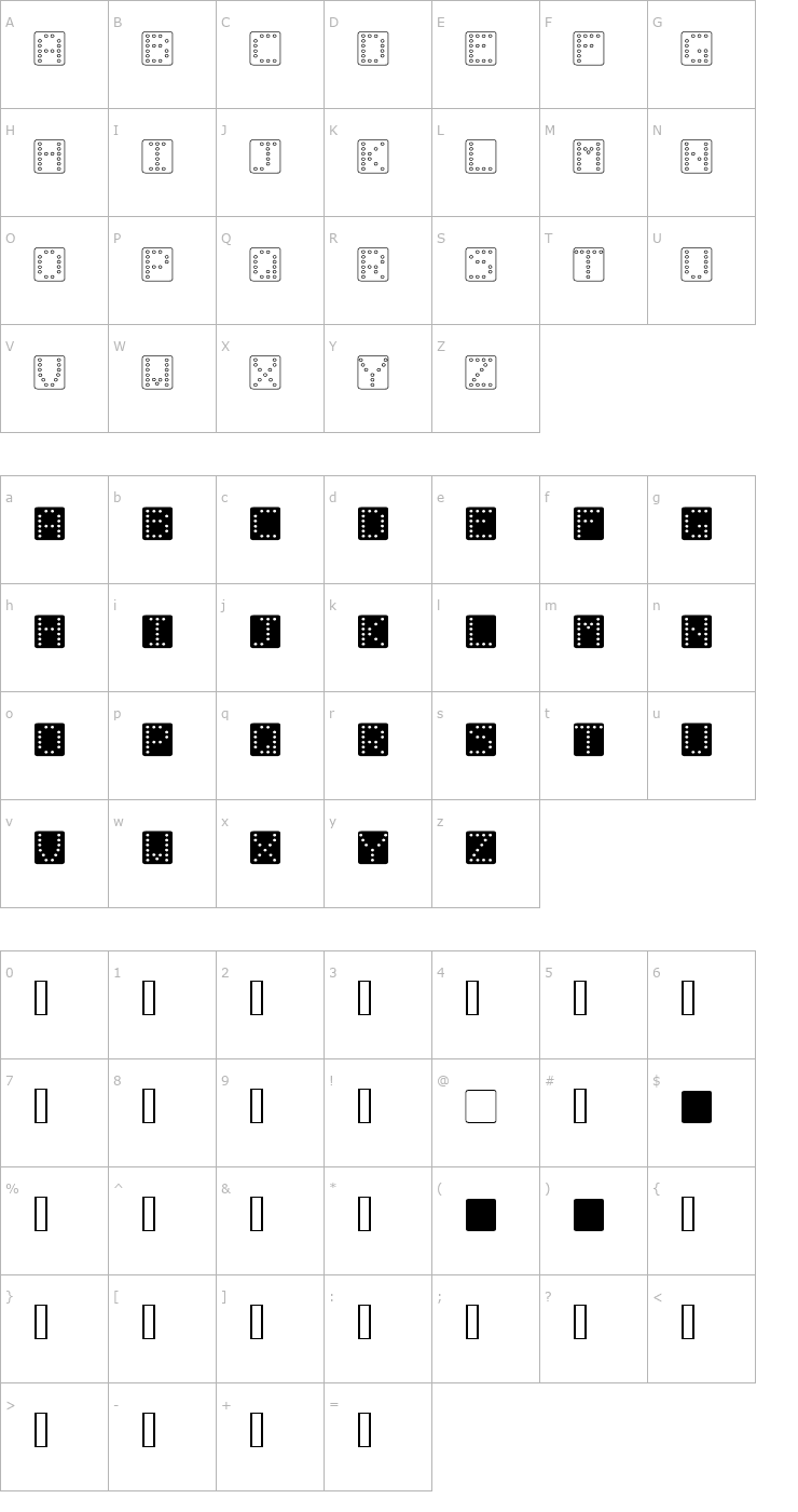 Character Map Domino square Font