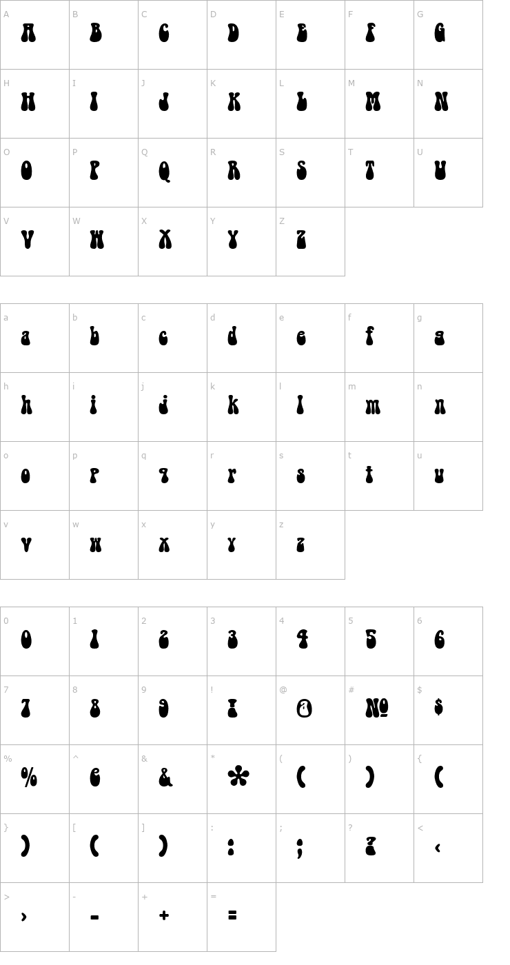 Character Map Doobie Font
