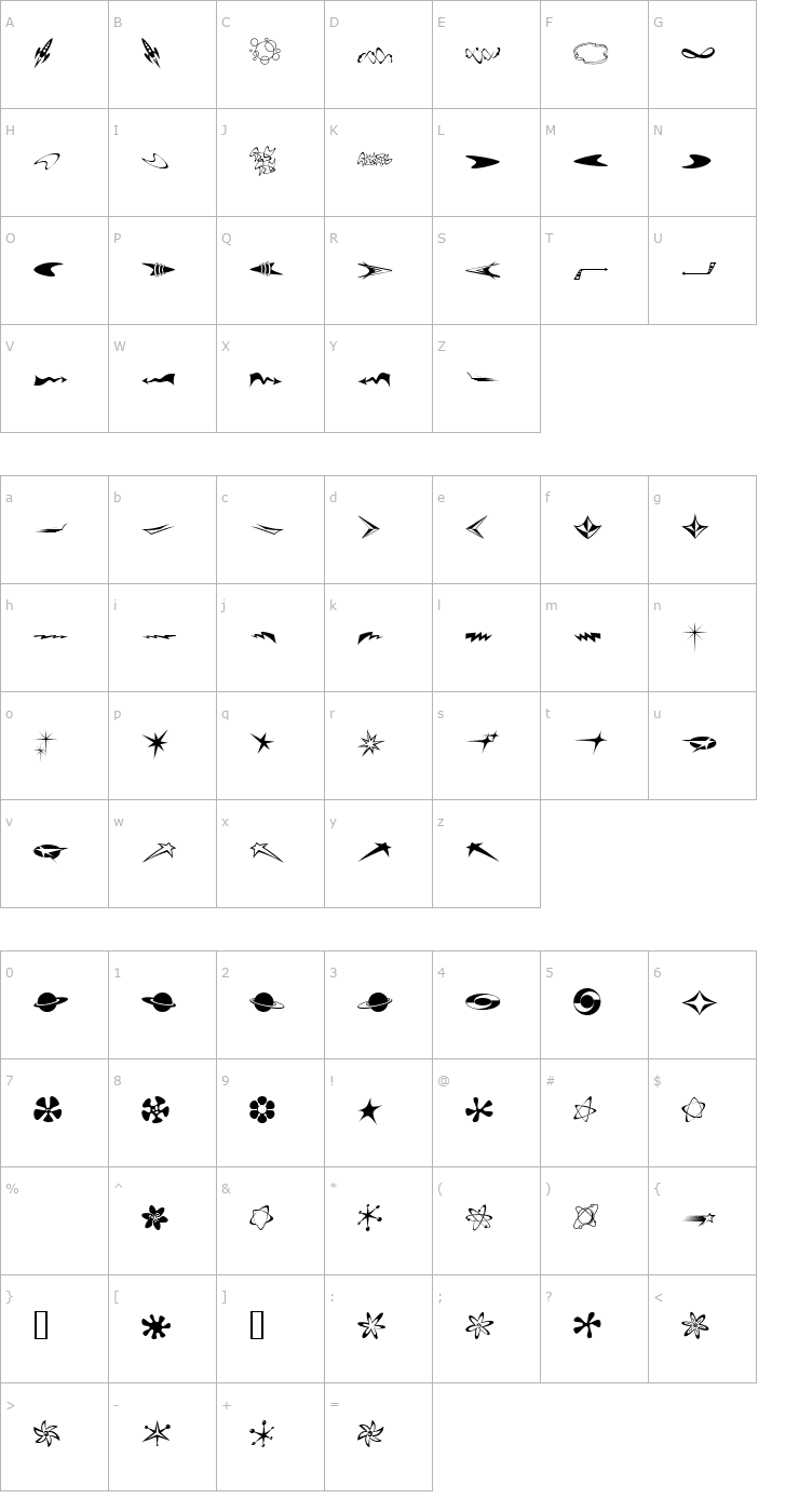 Character Map DooDads Font