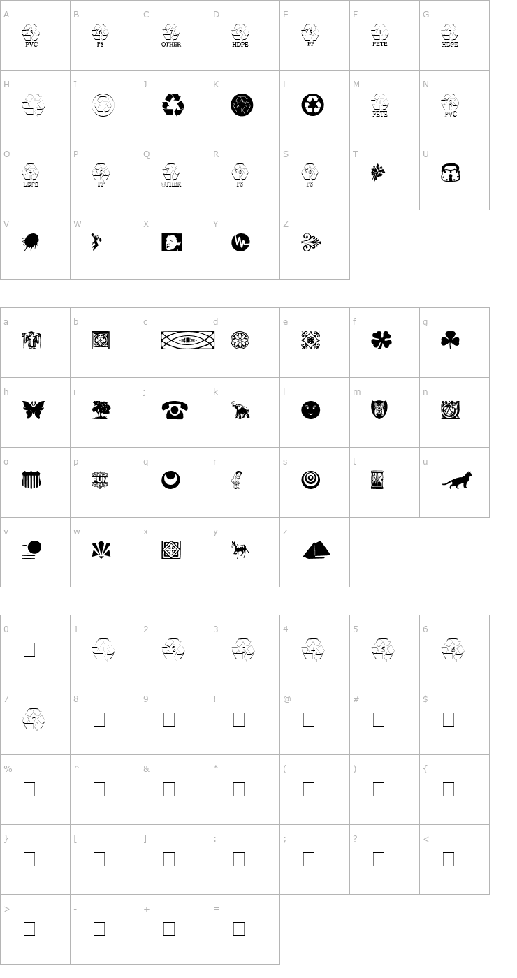 Character Map Doodle Dingbats Two SSi Font
