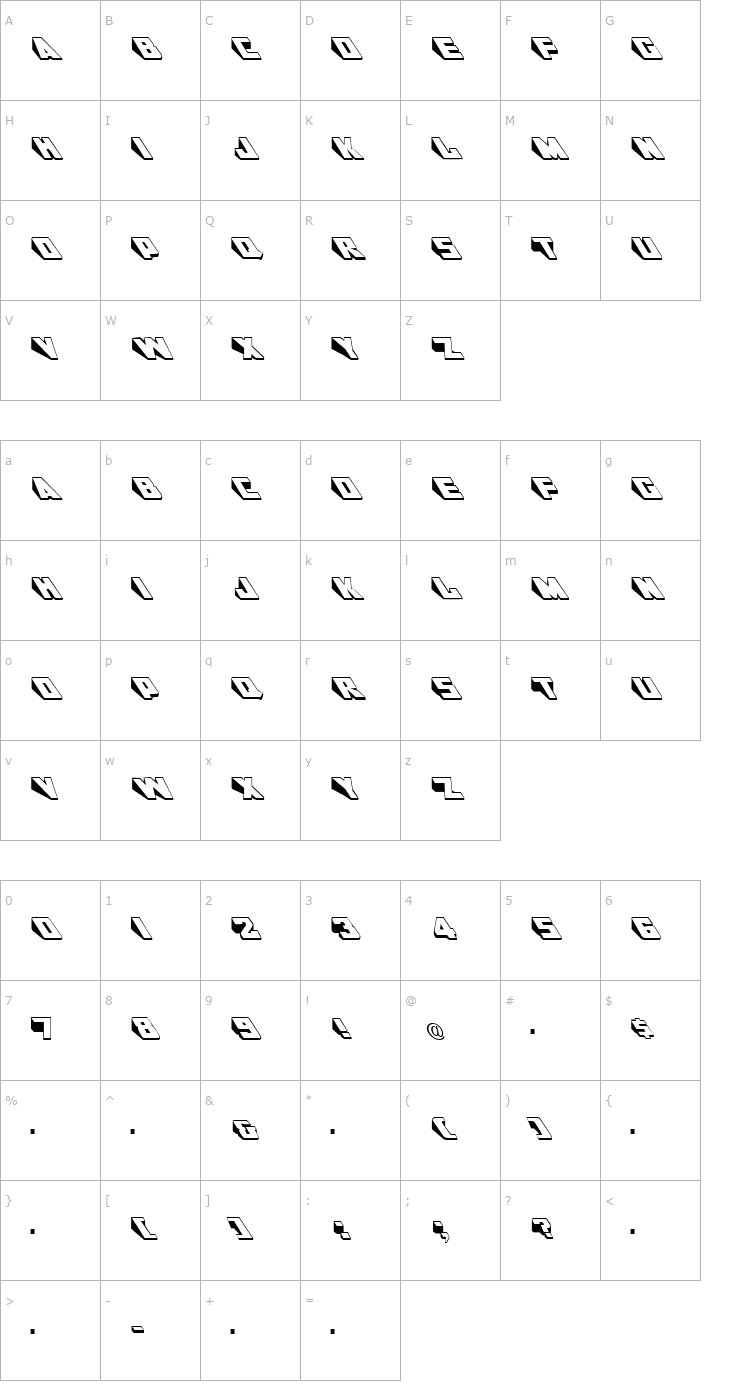 Character Map DoorJamb Regular Font