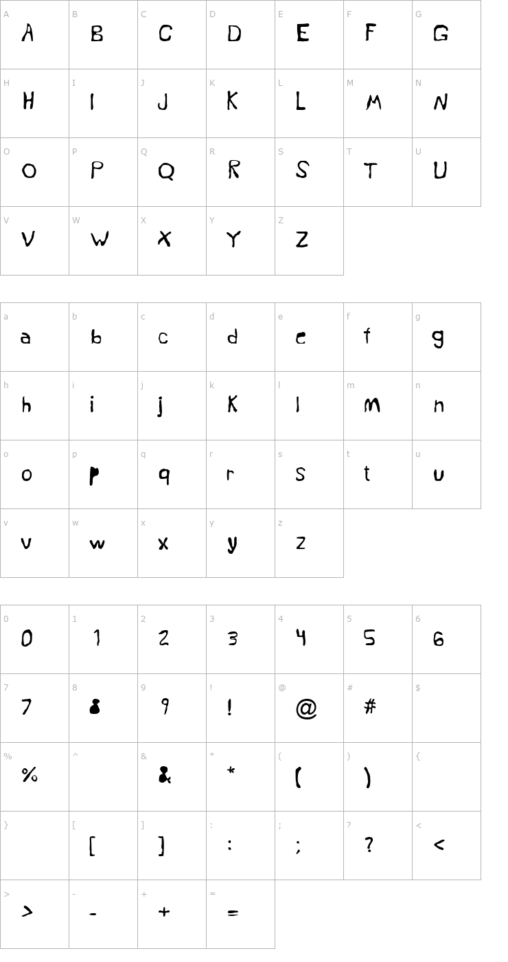 Character Map dope 714 Font