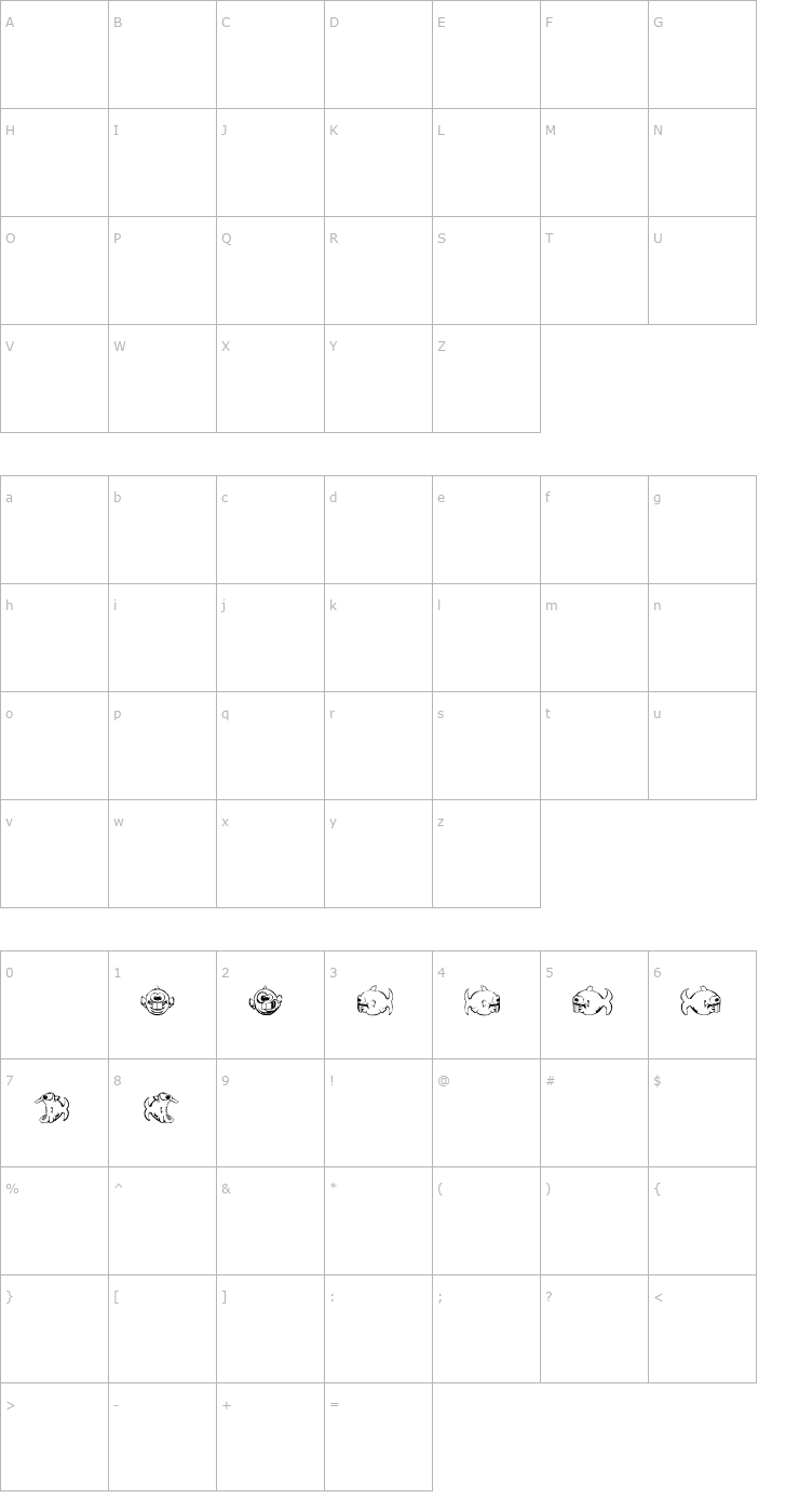 Character Map Dopefish Font