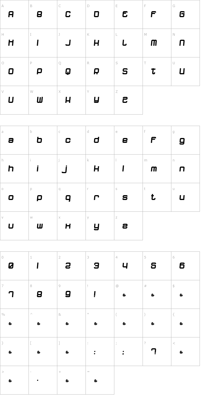 Character Map dopenakedfoul phatrelaxed Font