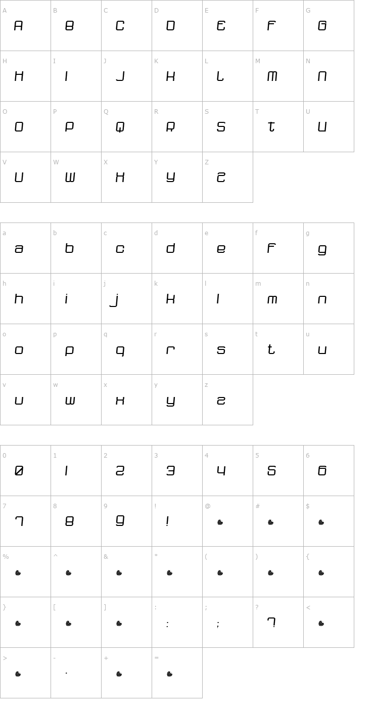 Character Map dopenakedfoul relaxed Font