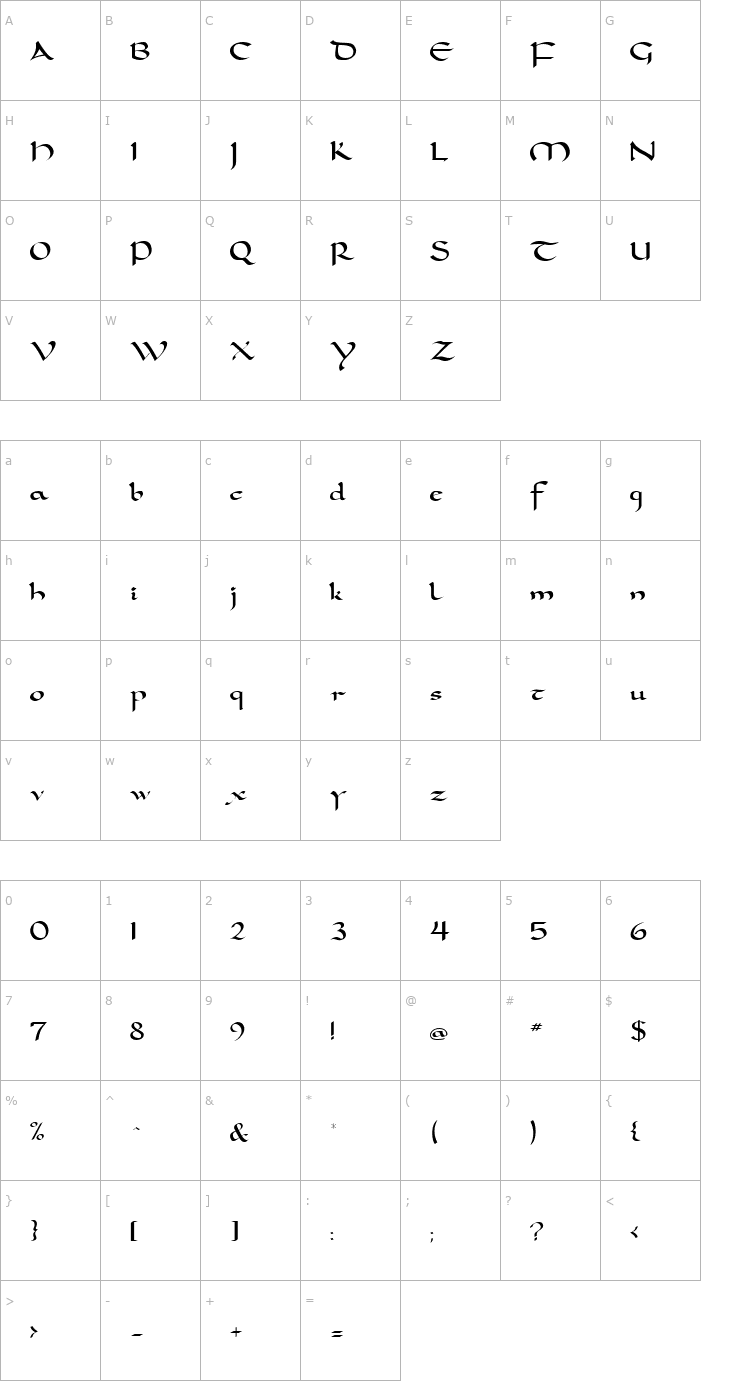 Character Map Dorovar (Plain)001.001 Font
