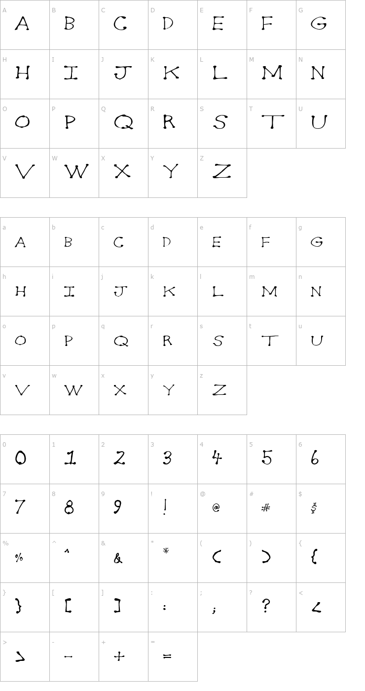 Character Map Dot2Dot Font