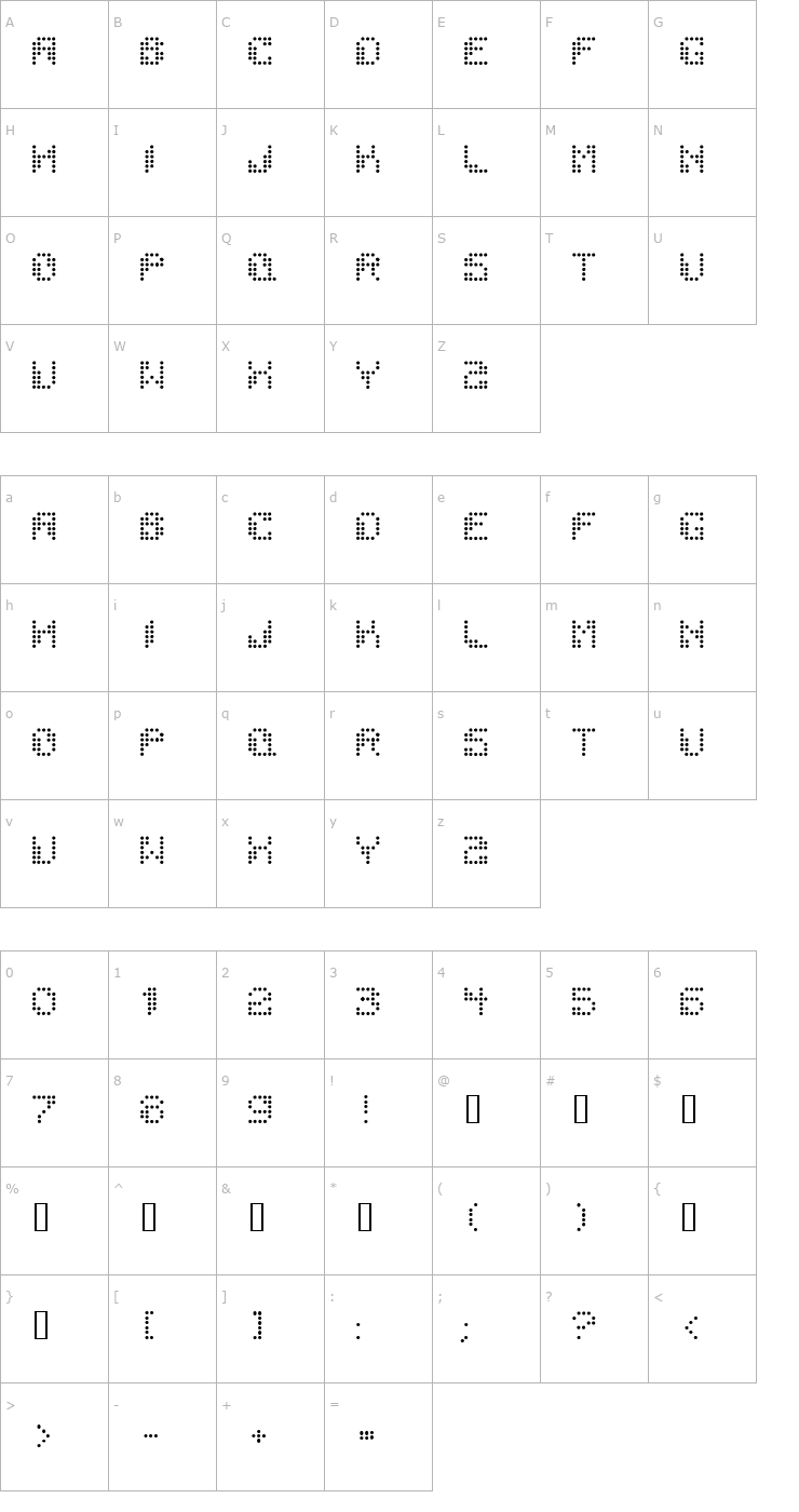 Character Map Dotchaos Font