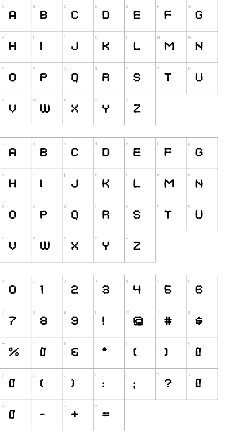 Character Map Dots All For Now Dirty JL Font