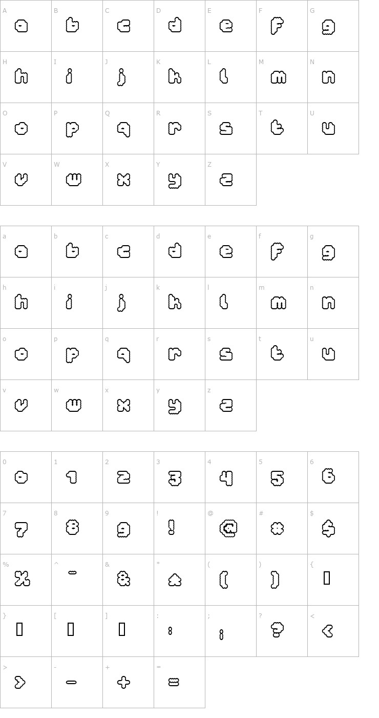 Character Map dotto crema Font