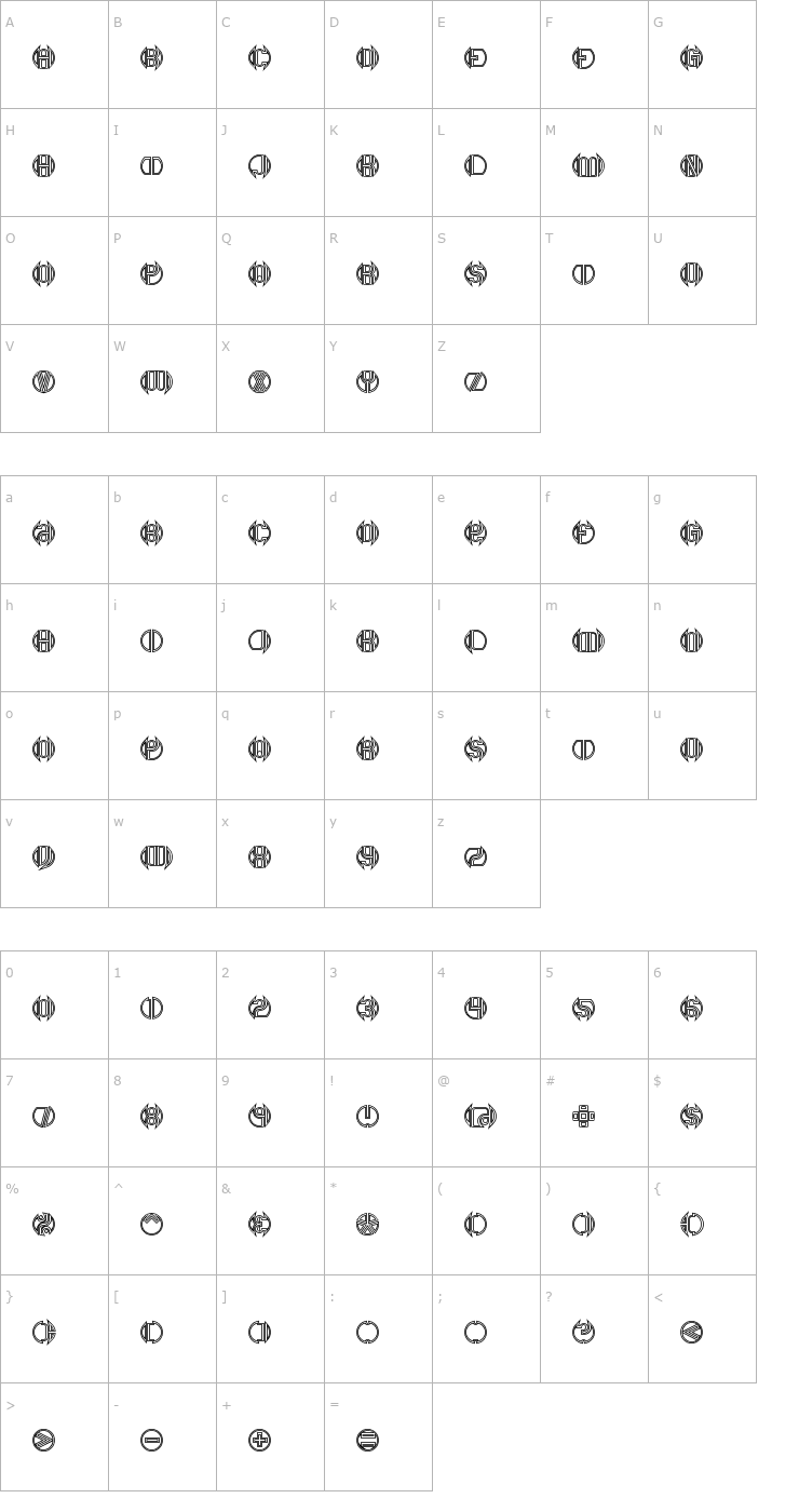 Character Map Double Bogey BRK Font