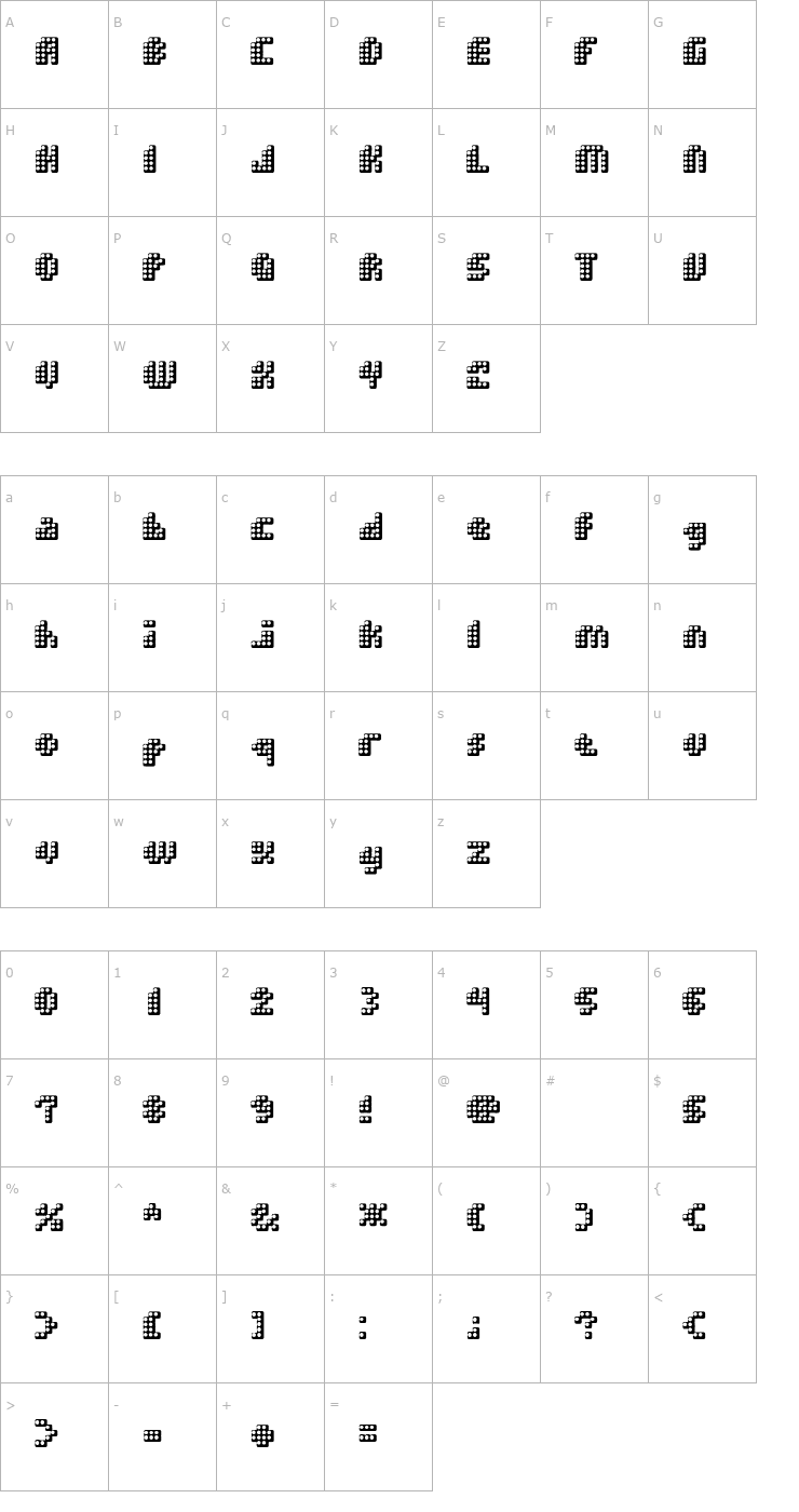 Character Map Double Strike Font