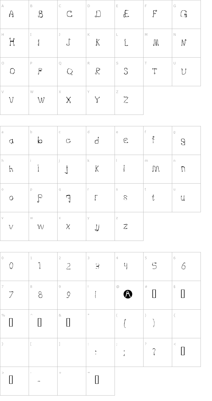Character Map Doublejoint Font