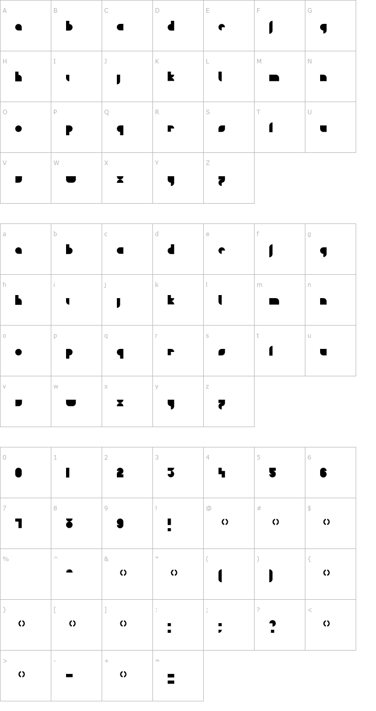 Character Map Doufff Font