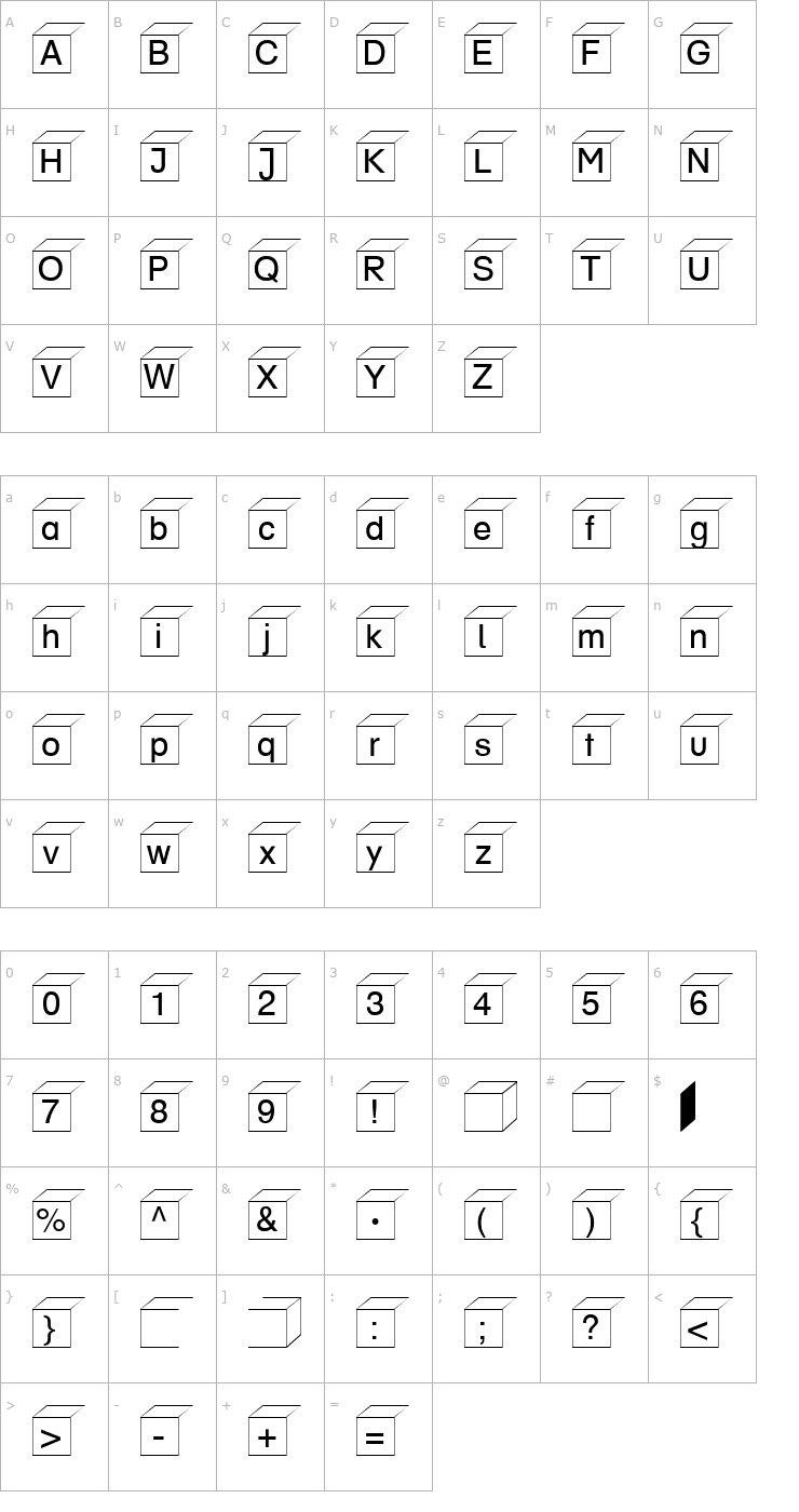 Character Map DR BYKub Becker Font