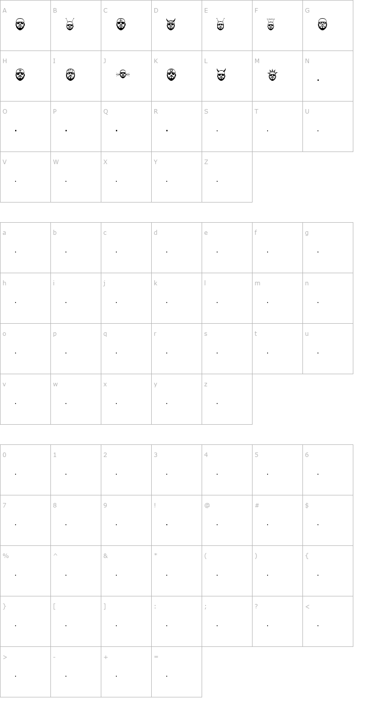 Character Map Dr. Legume Font