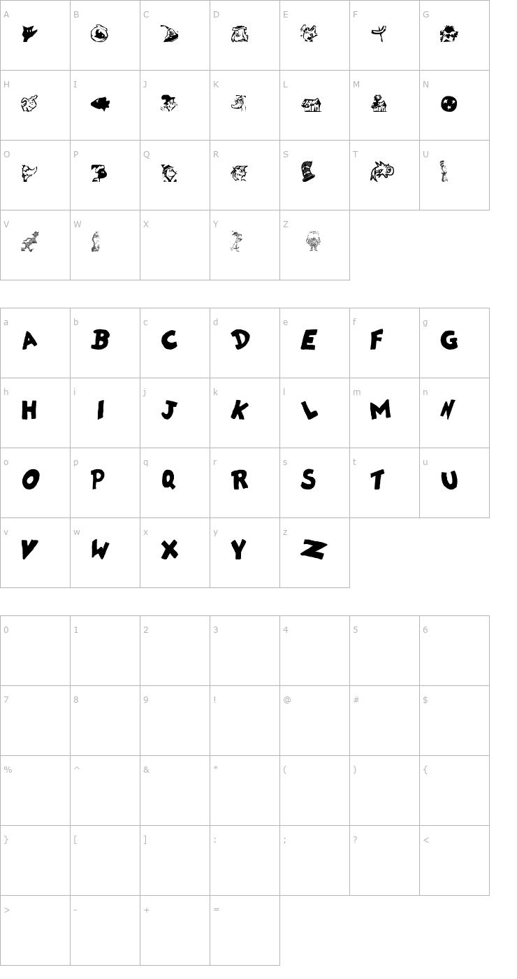 Character Map Dr Seuss Font