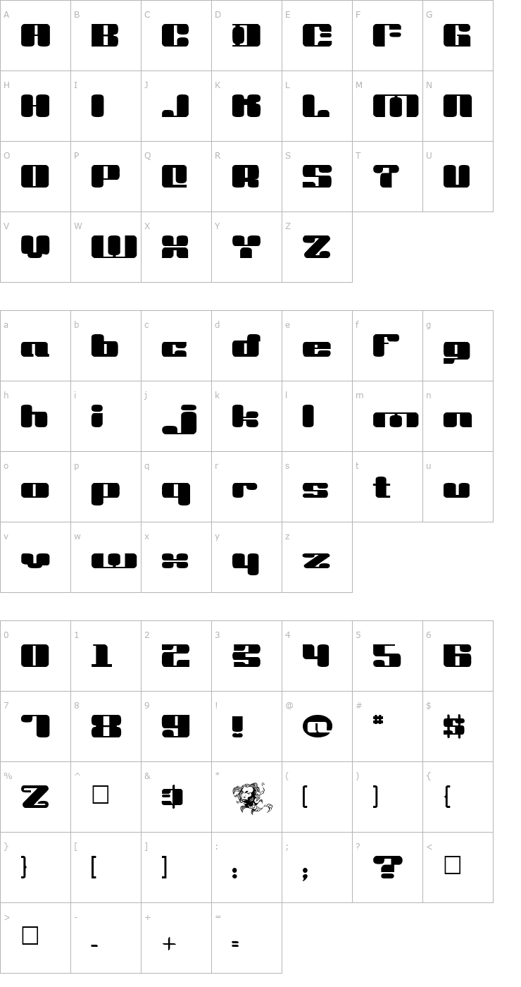 Character Map Dr. Vinyl Font