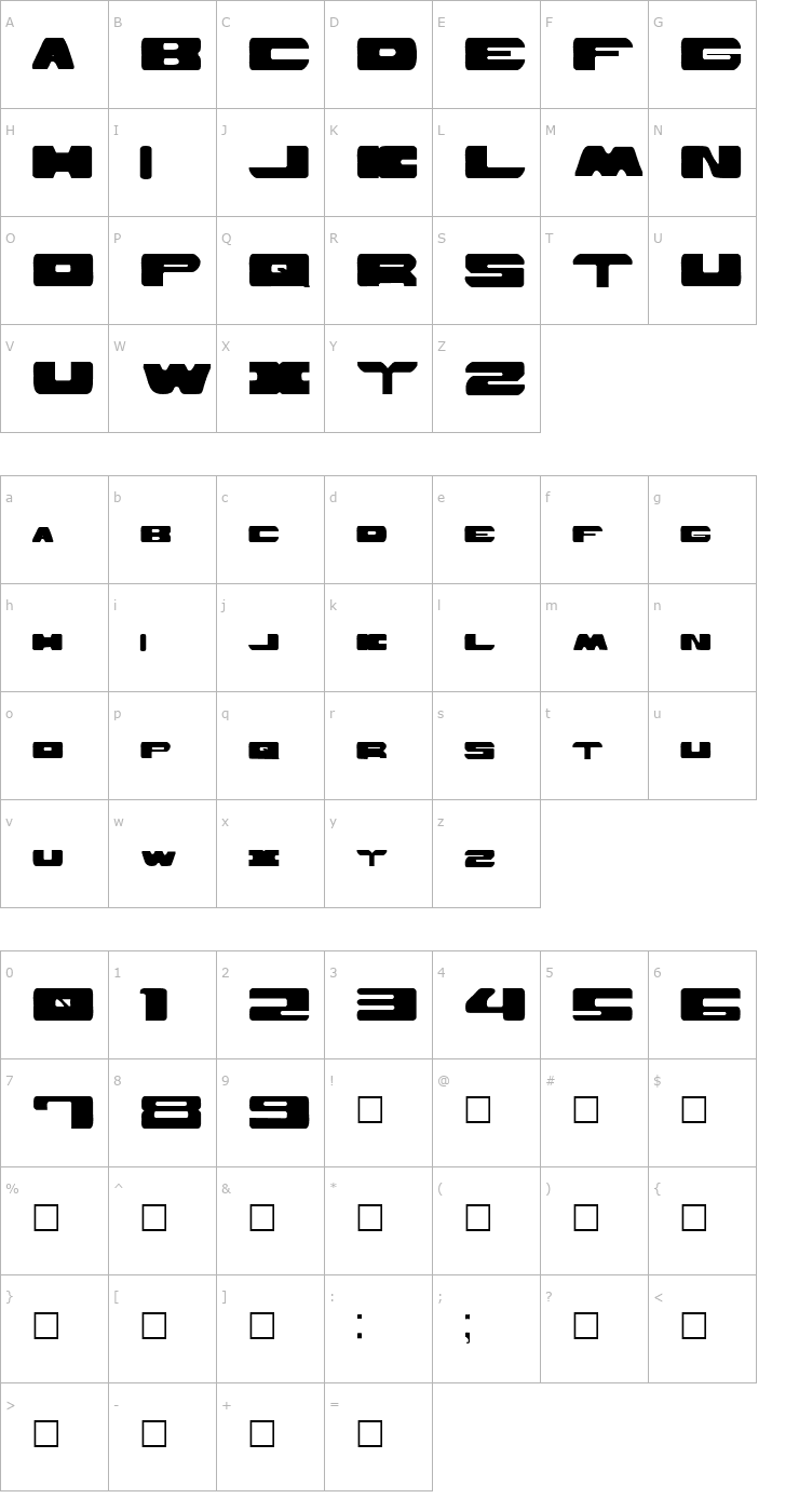 Character Map Dr. Who Font