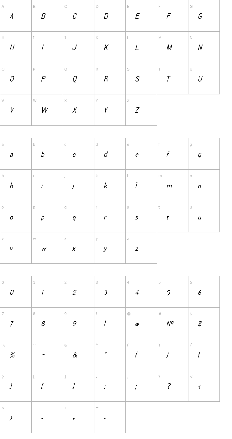 Character Map Draft Plate Italic Font