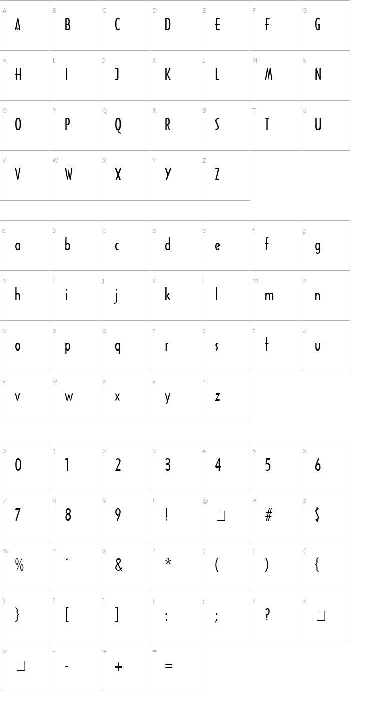 Character Map Draftsman Normal Font