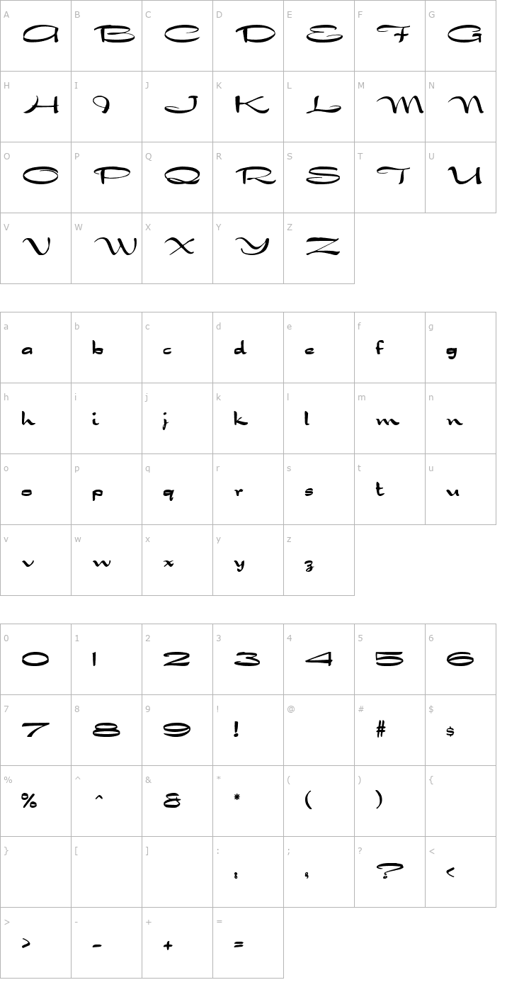 Character Map Dragonwick FG Font