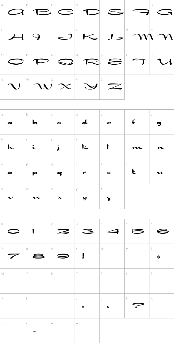 Character Map Dragonwick Wd Font