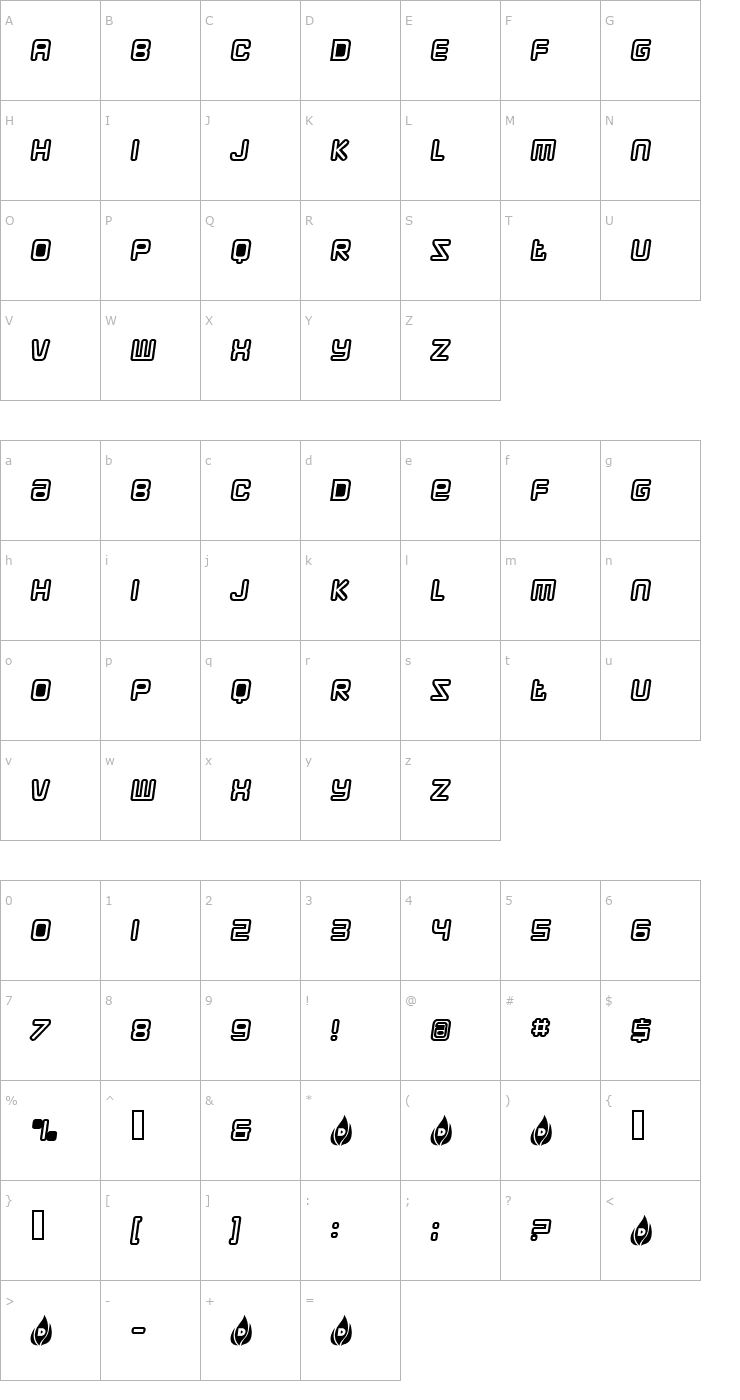Character Map DrCreep Font