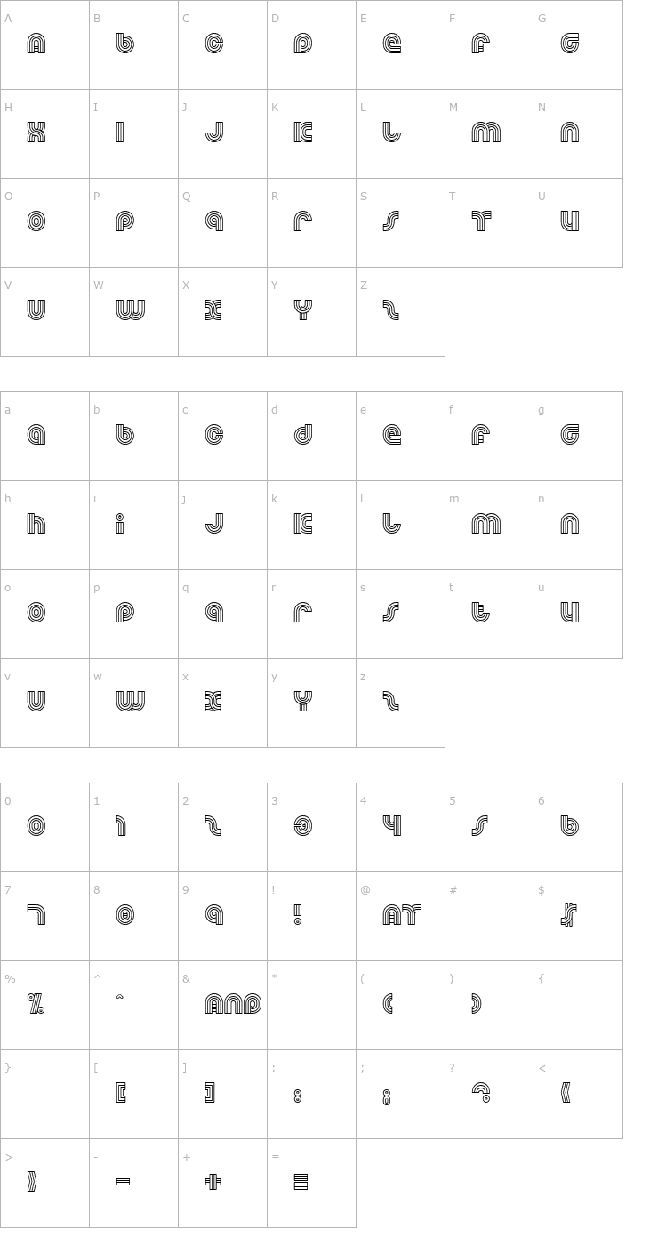 Character Map Dreamland Font