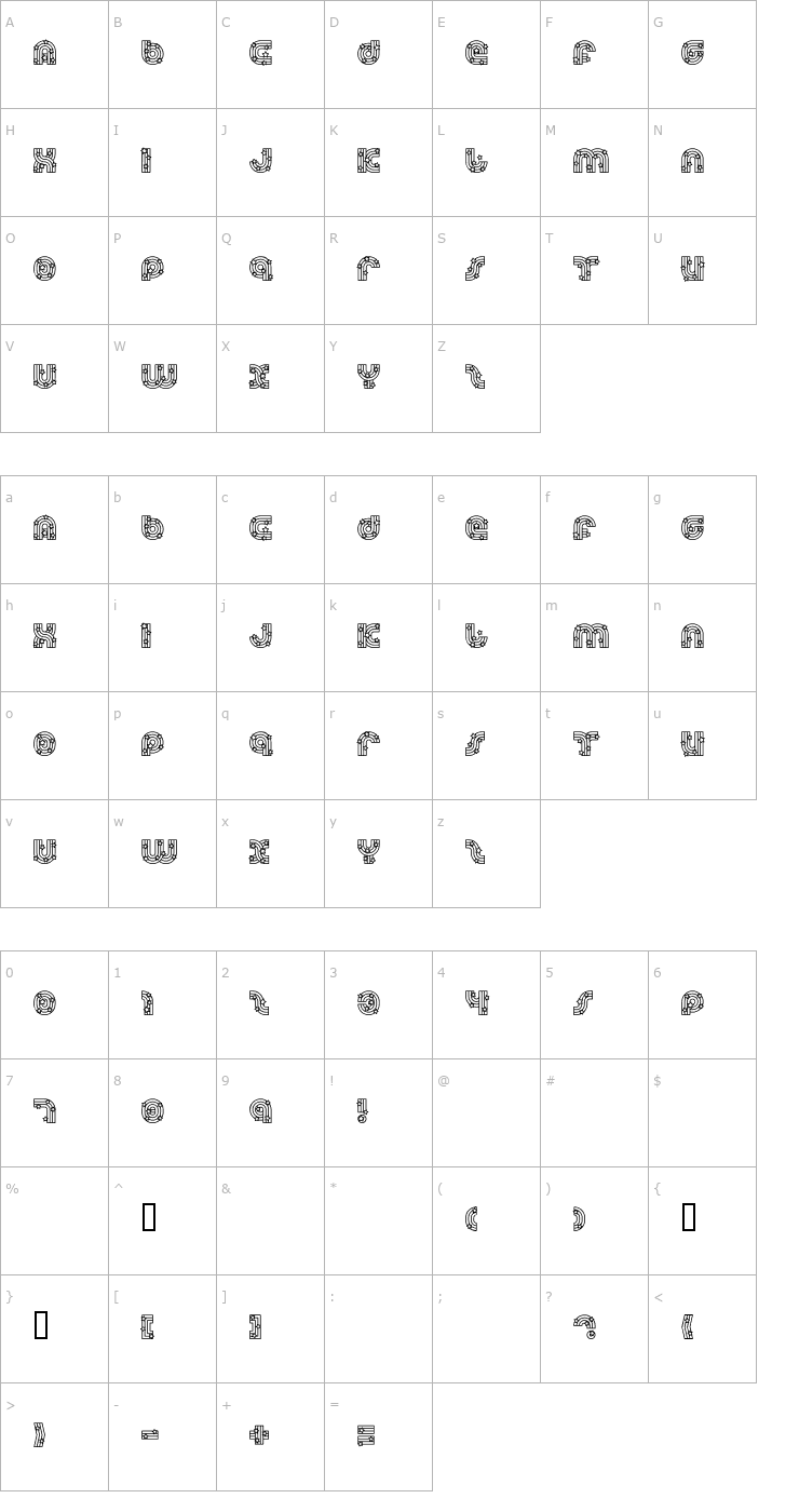 Character Map Dreamland Stars Font