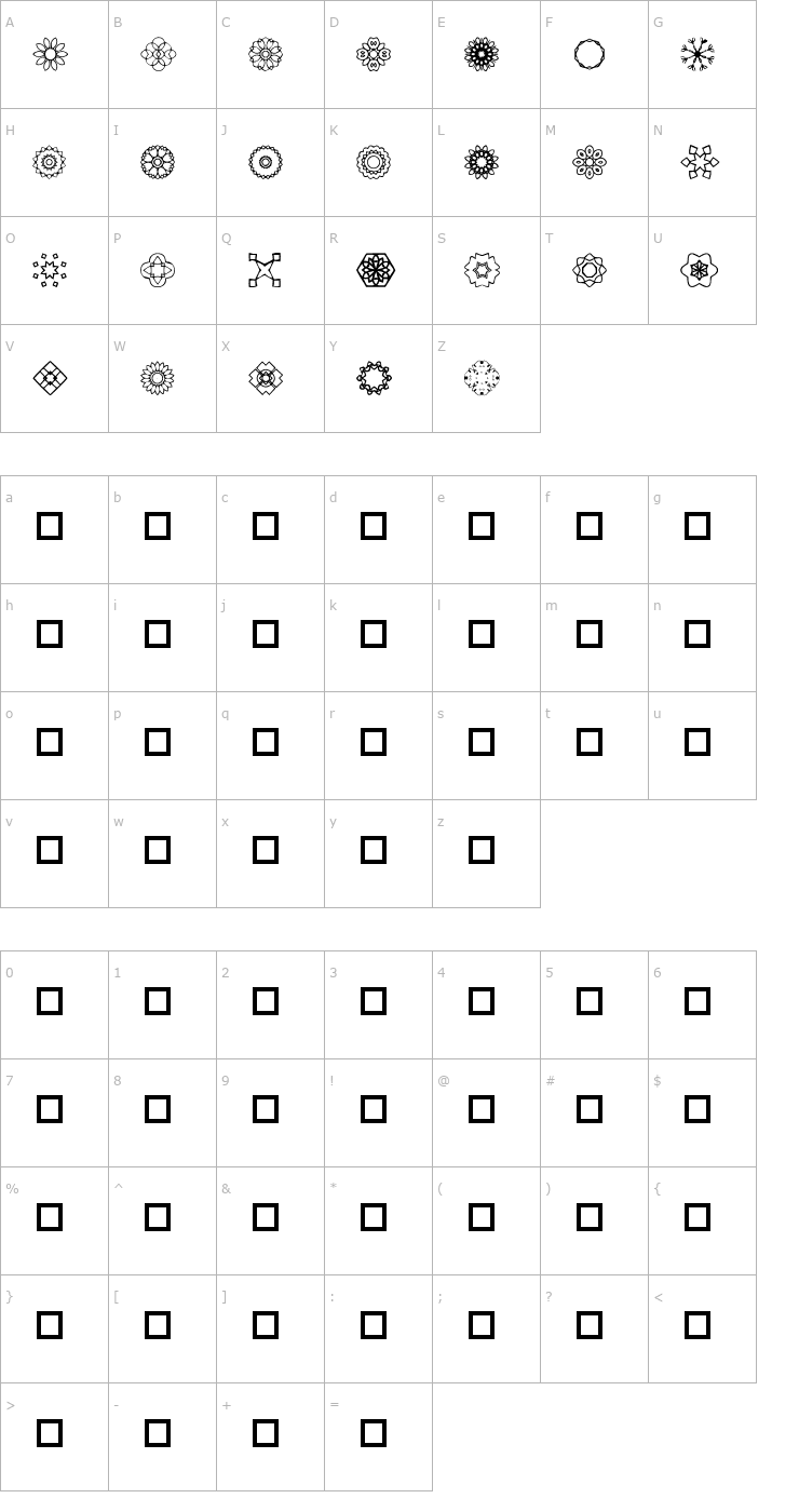 Character Map DreamLight Font
