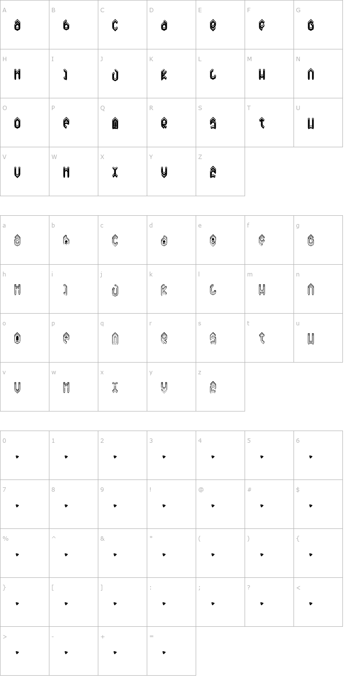 Character Map Dreamy Font