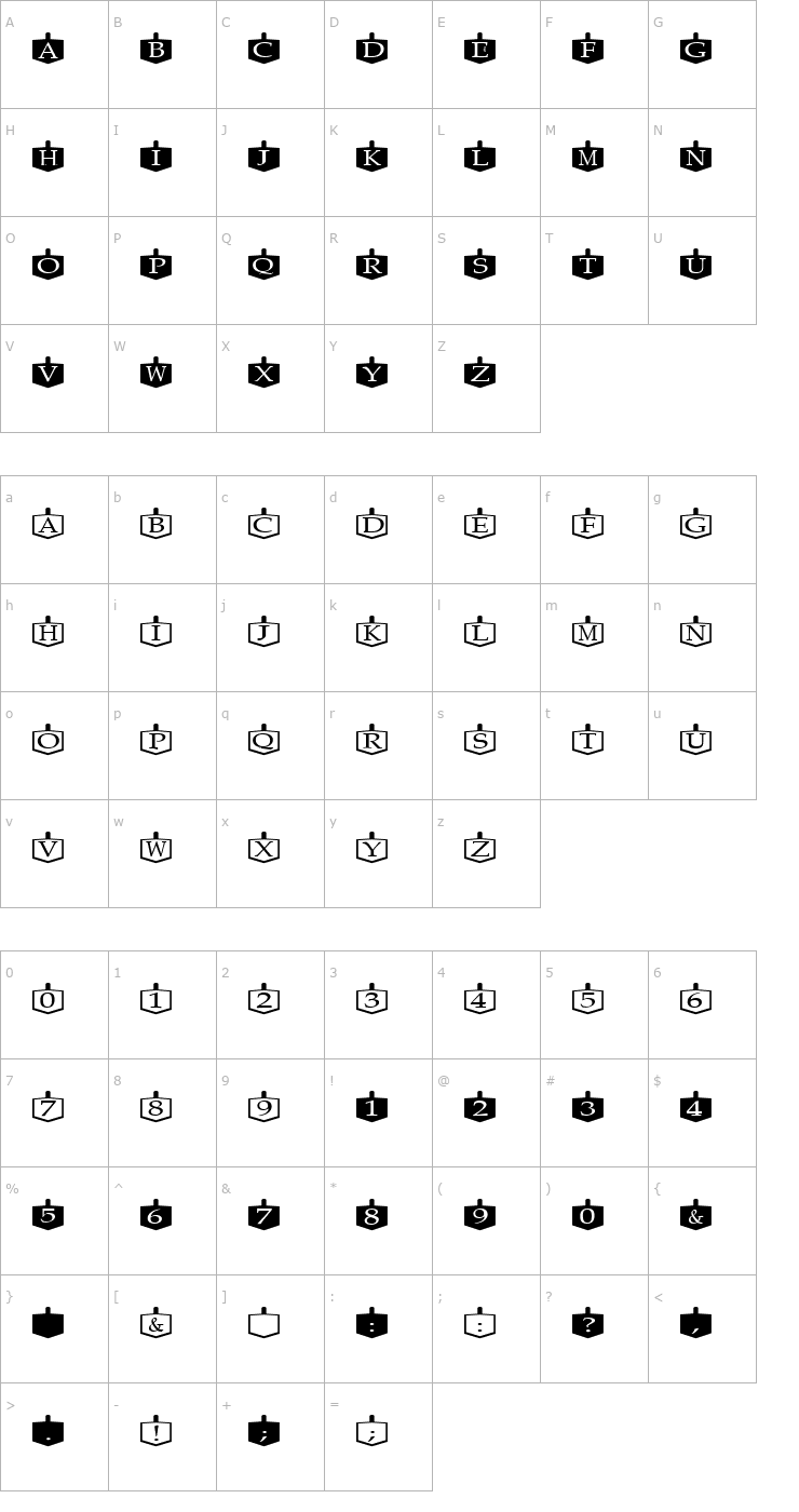 Character Map Dreidels Regular Font